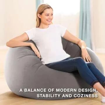 Intex 6 Pack Inflatable Beanless Bag Chair, Portable Blowup Lounge Seating, Gray