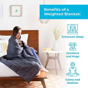 Linenspa 5 Pound Weighted Blanket - Premium Comfort for Sleep and Relaxation