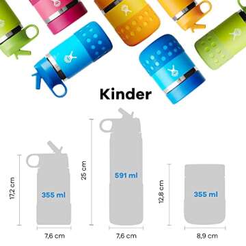 Hydro Flask 12 OZ Kids Wide Mouth Straw LID and Boot ICE
