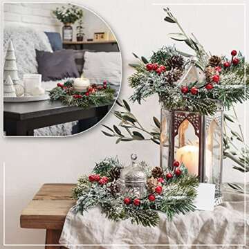 Jexine Christmas Candle Rings Wreaths for Holiday Decor