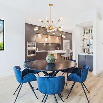 Merbotin 12 Lights Brass Sputnik Chandeliers, Mid Century Sputnik Light Fixture Modern Brass Dining Room Light Chandeliers Ceiling Hanging Lighting for Dining Room Living Room Kitchen Island