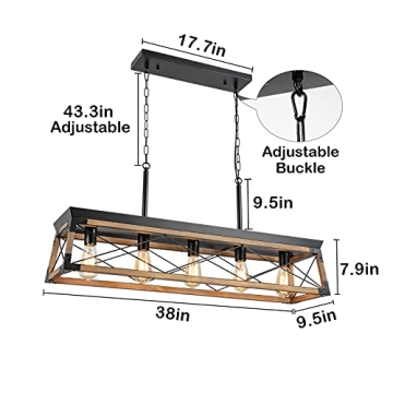 Airposta Rustic Wood Chandelier for Dining & Kitchen