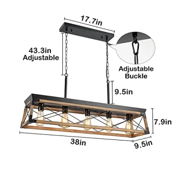 Airposta Rustic Wood Chandelier for Dining & Kitchen