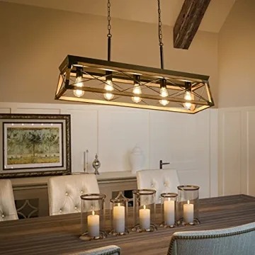 Airposta Rustic Wood Chandelier for Dining & Kitchen