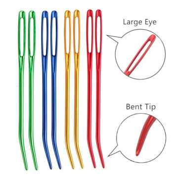 UOOU Yarn Needle,Weaving Needle Tapestry Needle Bent Needles for Crochet Large Eye Darning Needles with Storage Box for Knitting Crochet(Random Color)