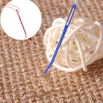 UOOU Yarn Needle,Weaving Needle Tapestry Needle Bent Needles for Crochet Large Eye Darning Needles with Storage Box for Knitting Crochet(Random Color)