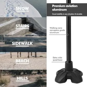 KINGGEAR F1 Walking Stick for All Heights, Lightweight Cane