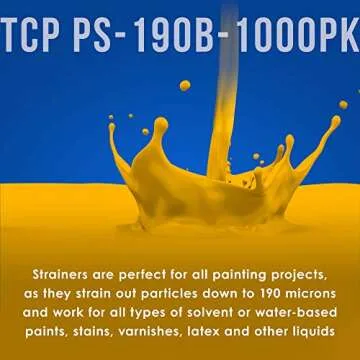 TCP Global 1000 Pack Paint Strainers - Fine 190 Micron Filter