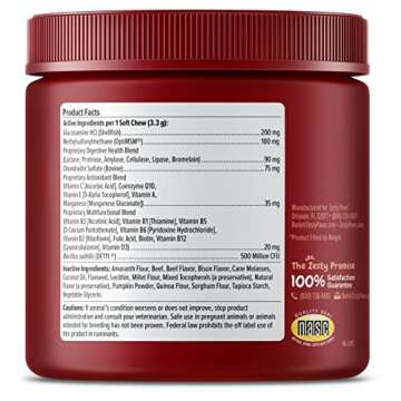 Zesty Paws Multivitamin Treats for Dogs - Glucosamine Chondroitin for Joint Support + Digestive Enzymes & Probiotics - Grain Free Dog Vitamin for Skin & Coat + Immune Health - AE - 90 Count