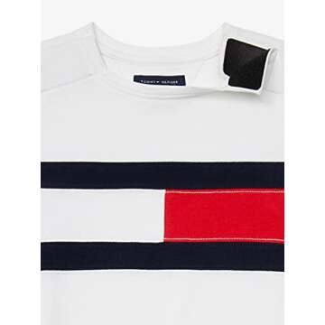 Tommy Hilfiger Girls' Adaptive Dress with Velcro Brand Closure at Shoulders, Bright White, Large