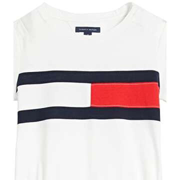 Tommy Hilfiger Girls' Adaptive Dress with Velcro Brand Closure at Shoulders, Bright White, Large