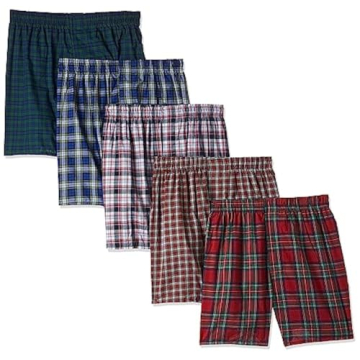 Hanes Ultimate Men's Big Tartan Boxers, 5-Pack Assorted Colors