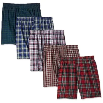 Hanes Ultimate Men's Big Tartan Boxers, 5-Pack Assorted Colors