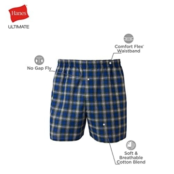 Hanes Ultimate Best Plaid Woven Boxers for Men