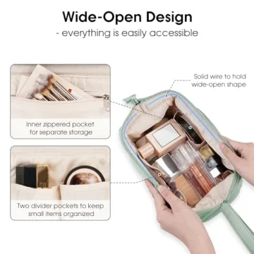 Narwey Mint Green Makeup Bag - Travel Organizer