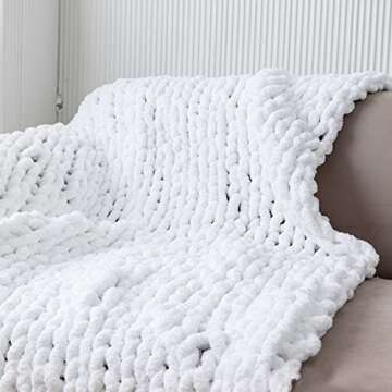 Handwoven Chunky Knit Throw Blanket for Cozy Home Decor