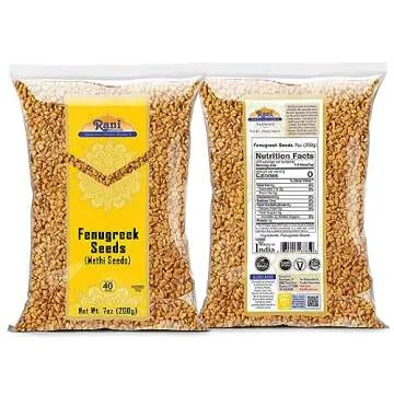 Rani Fenugreek (Methi) Seeds Whole 7oz (200g) Trigonella foenum graecum ~ All Natural | Vegan | Gluten Friendly | Non-GMO| Kosher | Indian Origin, used in cooking & Ayurvedic spice