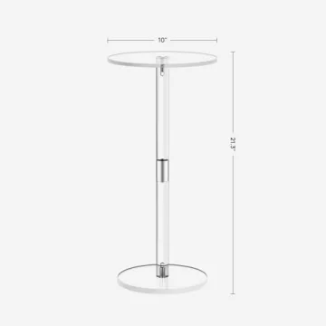 HMYHUM Acrylic Drink Table for Small Spaces and Modern Decor