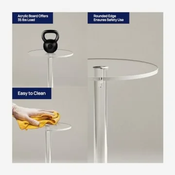 HMYHUM Acrylic Drink Table for Small Spaces and Modern Decor