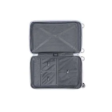 Le Maurice & Co Hardside Expandable Luggage - Set of 3 Hardshell Lightweight Rolling Suitcase, Carbon Silver Alumax Style - Carry On Luggage Bag with 8 Spinner Wheels & TSA Lock (28", 24", 20")