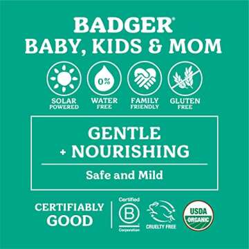 Badger Belly Butter, Organic Stretch Mark Cream for Pregnant Belly, Rich Hypoallergenic Moisturizing Organic Cocoa Butter & Coconut Body Butter for Women, 2 oz Tin