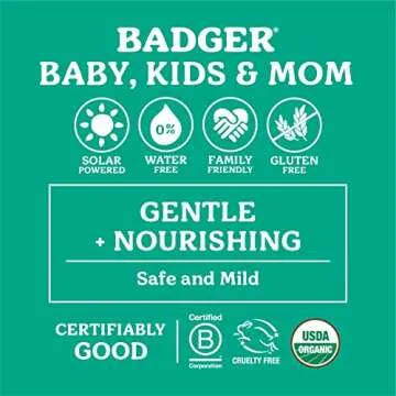 Badger Belly Butter, Organic Stretch Mark Cream for Pregnant Belly, Rich Hypoallergenic Moisturizing Organic Cocoa Butter & Coconut Body Butter for Women, 2 oz Tin