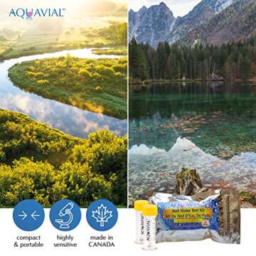 AquaVial Water Testing Kit 4 Pack E Coli and Coliform Water Test Kit for Drinking Water Pool Pond Lake Well Water Quality Bacteria Tester