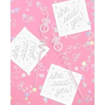 xo, Fetti Bachelorette Party Iridescent Foil Confetti - 200 pc | Engagement Party Decoration, Diamond Ring Table Decor, Bride To Be Bridal Shower Supplies, Engaged Era Decor