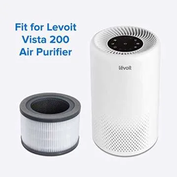 LEVOIT Vista 200 Air Purifier Replacement Filter, 3-in-1 High-Efficiency Activated Carbon, Vista200-RF, Black, 2 count (Pack of 1)