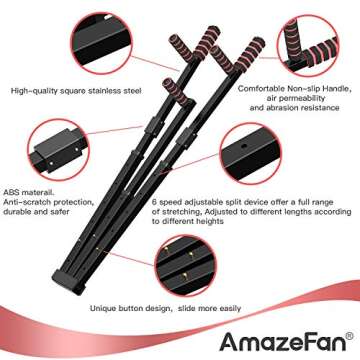 AmazeFan Leg Stretcher, 3 Bar Leg Split Stretching Machine, Flexibility Stretching Equipment for Ballet, Yoga, Dance, Martial Arts, MMA, Home Gym Exercise[US. Patent Design]