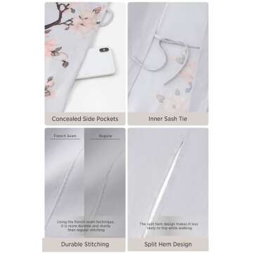 BABEYOND Plus Size Long Kimono Robe Floral Satin Robes Silky Kimono Cover Up Loose Cardigan Top Bachelorette Party Robe