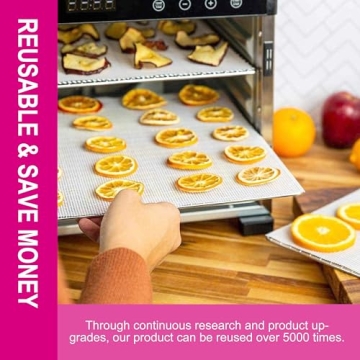 GUCUJI Non-Stick Silicone Dehydrator Sheets Pack of 5