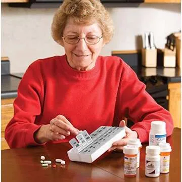 Apex Twice-A-Day Economy Weekly Pill Organizer, Weekly Pill Organizer, 2 Times a Day, Easy-Open, See-Through Lids, Organize Medication or Vitamins by AM, PM or Morning and Bedtime, Clear