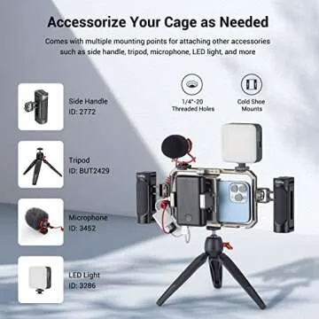 SmallRig Smartphone Video Rig for iPhone 13 12 11 Pro Max with Cold Shoe Mount, Video Phone Rig for Filmmaking Videography Vlogging-3563