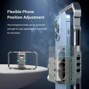 SmallRig Smartphone Video Rig for iPhone 13 12 11 Pro Max with Cold Shoe Mount, Video Phone Rig for Filmmaking Videography Vlogging-3563