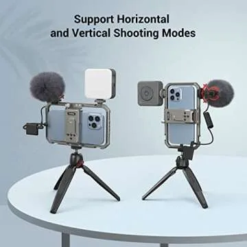 SmallRig Smartphone Video Rig for iPhone 13 12 11 Pro Max with Cold Shoe Mount, Video Phone Rig for Filmmaking Videography Vlogging-3563