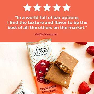 Atlas Bar - Keto Protein Bars, Peanut Butter Lover’s - High Protein, Low Sugar, Low Carb, Grass Fed Whey, Healthy Protein, Gluten Free, Soy Free (12-Pack)