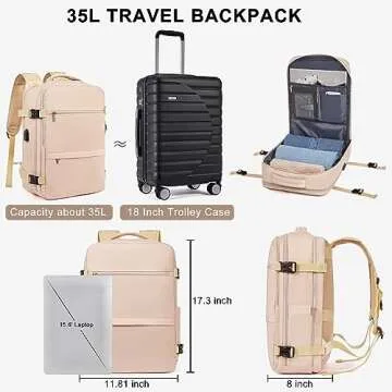 CLUCI Travel Backpack for Women 15.6 Inch College Computer Bag Laptop Backpack Purse with USB Charging Port,Carry on Backpack for Airplanes