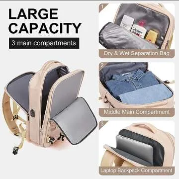 CLUCI Travel Backpack for Women 15.6 Inch College Computer Bag Laptop Backpack Purse with USB Charging Port,Carry on Backpack for Airplanes