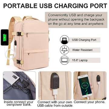CLUCI Travel Backpack for Women 15.6 Inch College Computer Bag Laptop Backpack Purse with USB Charging Port,Carry on Backpack for Airplanes