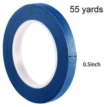 Chuangdi 1/2 Inch Width x 55 Yards Blue Painter's Drafting Tape Multi Use Masking Scrapbooking Tape ...