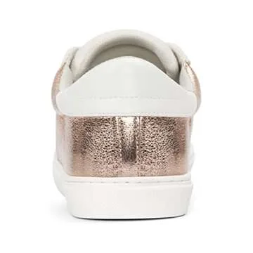 PARTY Women's Fashion Star Sneaker Lace Up Low Top Comfortable Cushioned Walking Shoes, Podcast-Rose Gold-8