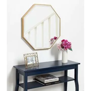 Kate and Laurel Octagon Wall Mirror in Gold 25x25 Inches