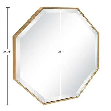 Kate and Laurel Octagon Wall Mirror in Gold 25x25 Inches
