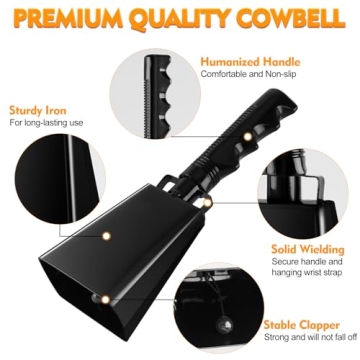cyrico 9-Inch Cow Bell for Sporting Events and Celebrations