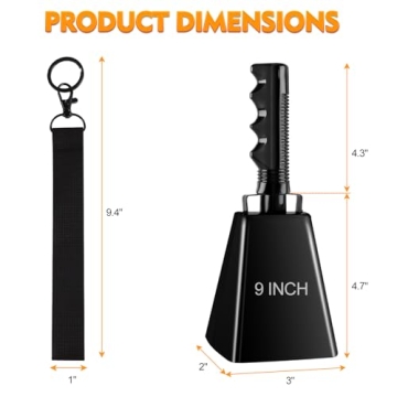 cyrico 9-Inch Cow Bell for Sporting Events and Celebrations