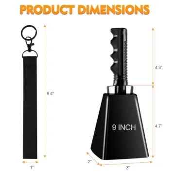 cyrico 9-Inch Cow Bell for Sporting Events and Celebrations