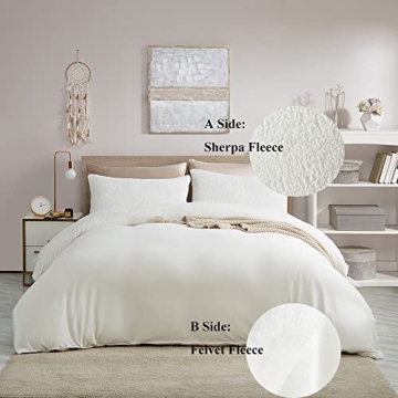 CinYana Luxurious Sherpa Fleece Duvet Cover Set - King