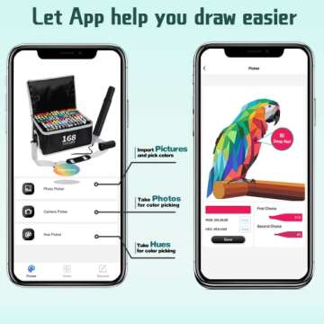 Vokiuler Alcohol Markers,168 Colors Art Markers with App for Coloring, Dual Tip Markers for Kids Adu...