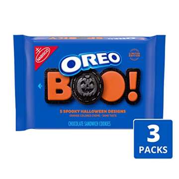 OREO Orange Creme Chocolate Sandwich Cookies, Limited Edition, Halloween Cookies, 3 Packs